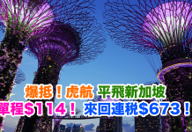 爆抵!虎航 .香港飛新加坡單程$114!來回連稅只需$673!2017年2至3月出發