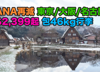五星級ANA再減!東京/大阪/名古屋只需$2,399起!包46kg行李!2017年6月30日前出發