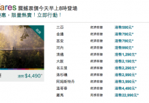 國泰/港龍 fanfares $590起!大阪$2,190、名古屋$2,290、洛杉磯$2,990、溫哥華$4,490
