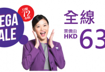 必搶 Mega Sale!HK Express 全線單程$63!2017年12月31日前出發