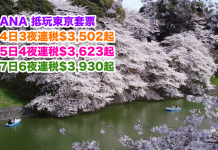 ANA 抵玩套票!東京「機票+酒店」連稅.4日3夜$3,502起、5日4夜$3,623起、7日6夜$3,930起!包46kg行李