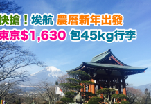 快搶!農曆新年出發.香港來回東京只需$1,630!包45kg寄艙行李 – 埃塞俄比亞航空