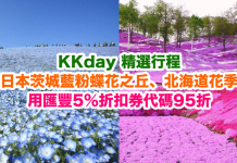 KKday 日本茨城藍粉蝶花之丘、北海道花季精選行程!用匯豐5%折扣券代碼95折!