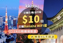 日韓台行程+Wifi 優惠!預訂日韓台行程,即享價惠價$10/日租 Wi-Fi 蛋!香港機場快線限定優惠$36起 – KKday (優惠至6月9日)