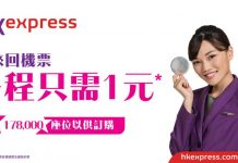買去程回程$1!來回台灣 / 東南亞$249起、日本$329、韓國$369起!2018年6月30日前出發 – HK Express (優惠至7月21日)