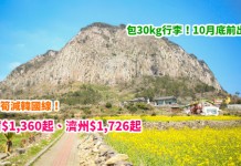 國泰筍減韓國線!香港來回首爾$1,360起、濟州$1,726起!包30kg行李!10月底前出發 – 國泰航空 (優惠至4月30日)