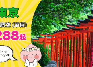【日本心動價】香港飛東京單程$288起!秋冬遊日!2019年2月底前出發 – 香草航空 (優惠至10月9日)