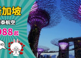 【新加坡】國泰筍價!香港來回新加坡$988起!特選經濟艙 / 商務艙都減!2019年3月底前出發 – 國泰航空 (優惠至10月31日)