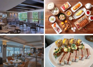 【千禧新世界.美食之旅】聚賢薈升級客房+自助早餐+聚賢薈貴賓廊禮遇 (7小時全天候美點連飲品)+紅酒+延遲退房+房內自選電影+K11 Art Mall 電子購物券$1,089起!另有聯乘 Giovanni Pina 意式晚餐方案 (左上) Café East;(右上) 自助早餐 ;(左下) 聚賢薈;(右下) 聚賢薈 - 任食下午小點