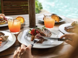 露天池畔餐廳燒烤自助晚餐