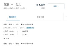 【灣空.台北限時優惠】暑假尾都有平!香港飛台北來回連稅千三起!包行李+隨身物品+輕食