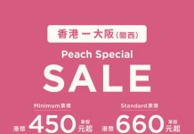 【樂桃.大阪抵價】繼續唔收燃油附加費!香港飛大阪單程$450起!來回連稅$1,387起!可凌晨機去晚機返!玩到盡