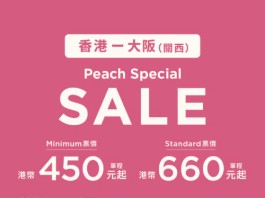 【樂桃.大阪抵價】繼續唔收燃油附加費!香港飛大阪單程$450起!來回連稅$1,387起!可凌晨機去晚機返!玩到盡