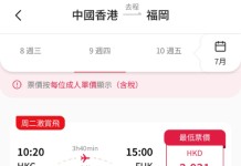 【港航.福岡限時一日快閃優惠】香港飛福岡來回連稅$2,031起!包寄艙行李+手提行李+隨身物品+飛機餐