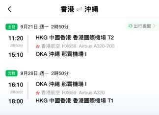 【港航.沖繩淡季優惠】香港飛沖繩來回連稅$1,882起!早去下午返!出發日期至明年3月!包寄艙行李+手提行李+隨身物品+飛機餐