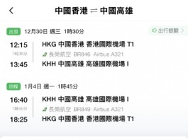 【長榮.高雄抵價|聖誕 / 跨年出發】香港飛高雄來回連稅$1,616起!12月尾旺季出發!包寄艙行李+手提行李+隨身物品!可午去晚返!