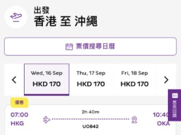 【HK Express 沖繩平飛】香港飛沖繩$170起!來回連稅千五起!可早去晚返!8至9月出發