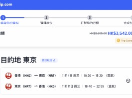 【日航.東京優惠|紅葉季都有平】香港飛東京來回連稅$3,542起!早去晚返!包2件各23kg寄艙行李!12月10日前出發 (優惠至10月18日)